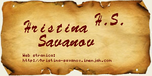 Hristina Savanov vizit kartica